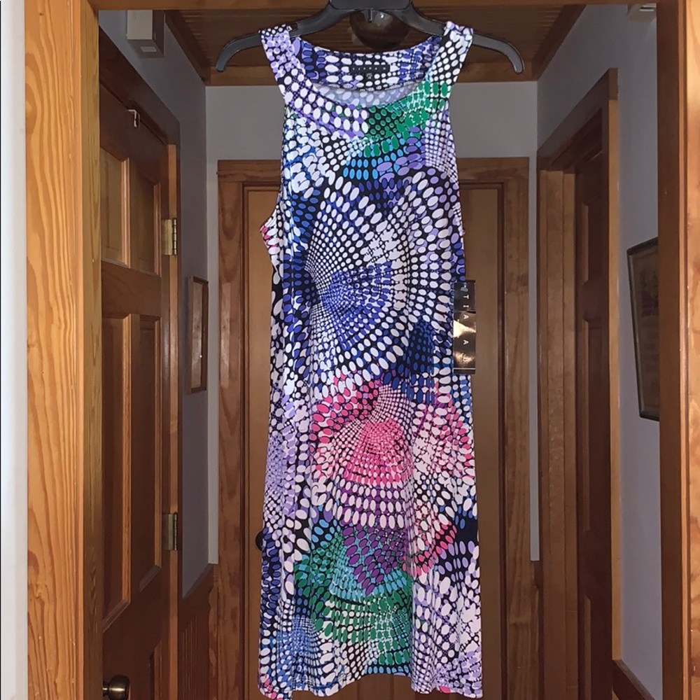 Colorful polka dot flowy dress